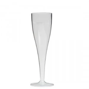 Champagneglas op voet 10 stuks plastiek